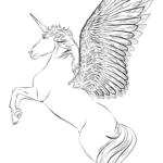 Unicorn Beautiful Wings By Lena London Coloring Page Printable