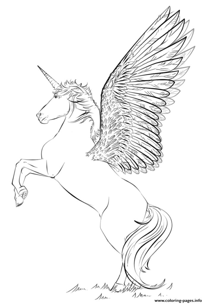 Unicorn Beautiful Wings By Lena London Coloring Page Printable