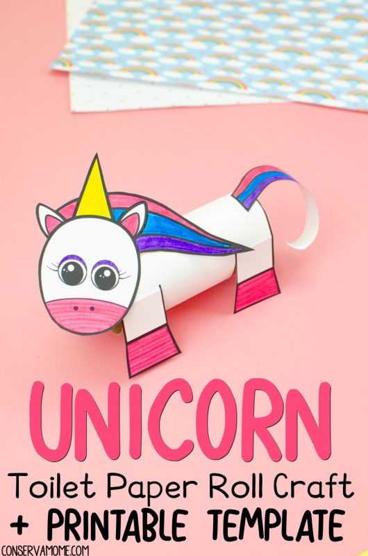 Unicorn Toilet Paper Roll Craft Printable Template ConservaMom