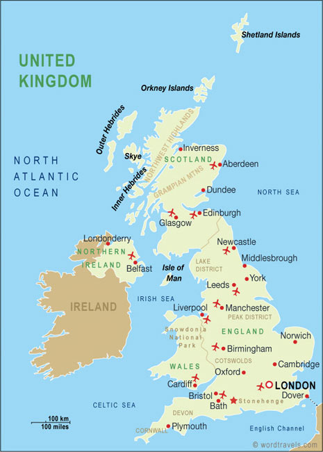 United Kingdom Map United Kingdom Travel Maps From Word Travels