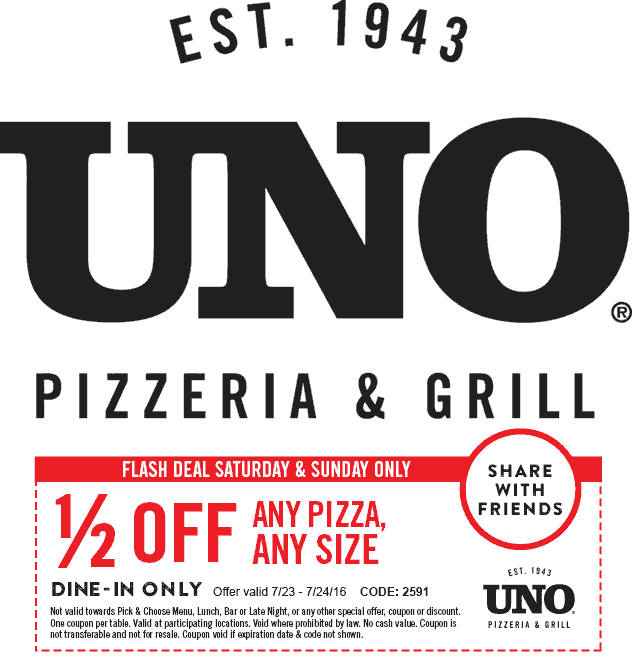 Uno Pizzeria July 2020 Coupons And Promo Codes 