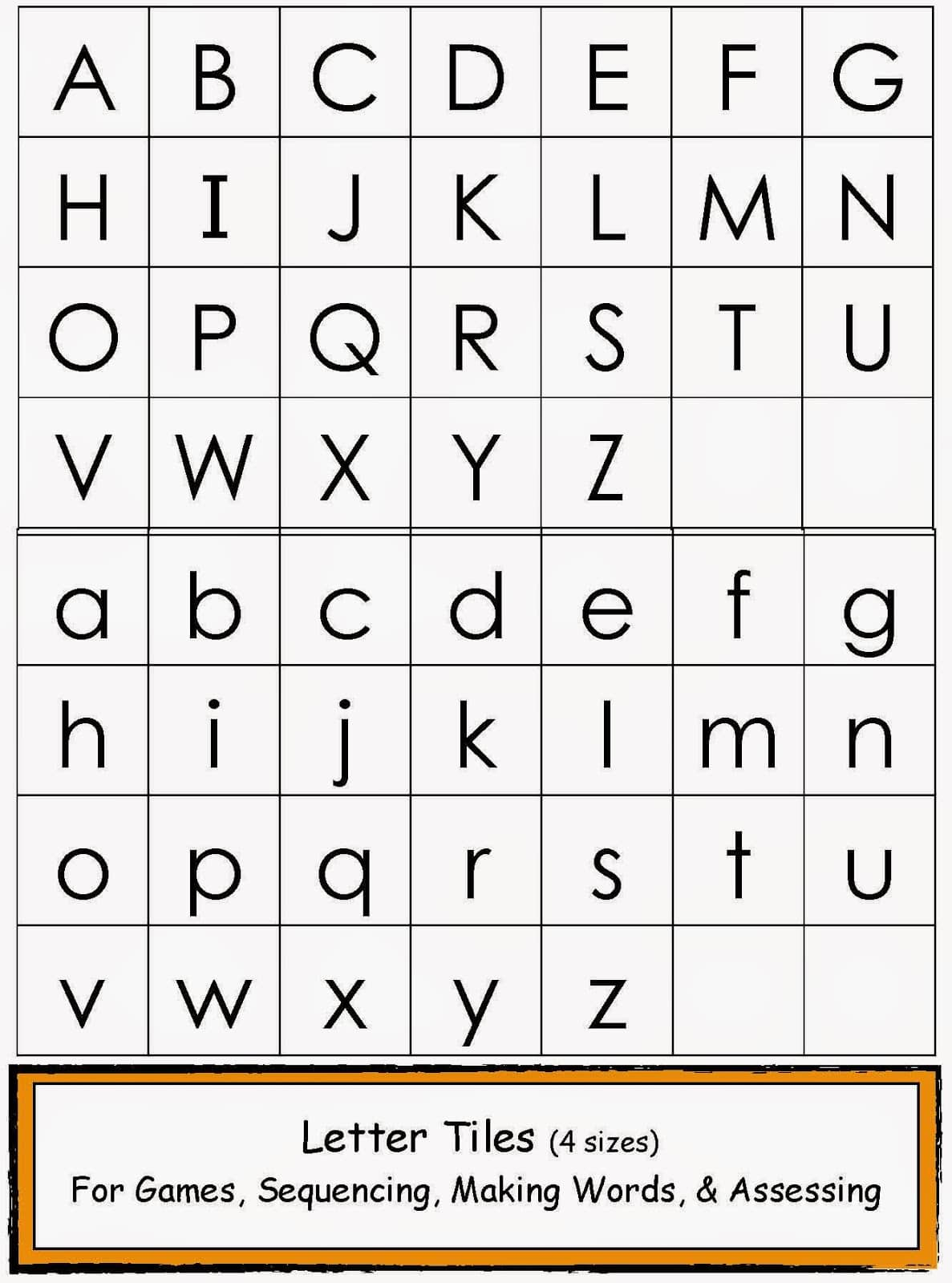 Upper And Lowercase Letter Tiles Classroom Freebies FreePrintable me