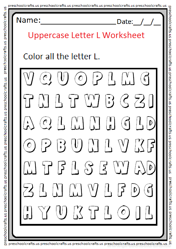 Uppercase Letter L Worksheets Free Printable Preschool And Kindergarten