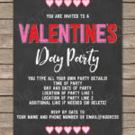 Valentine s Day Party Invitations Template Editable Printable Invites