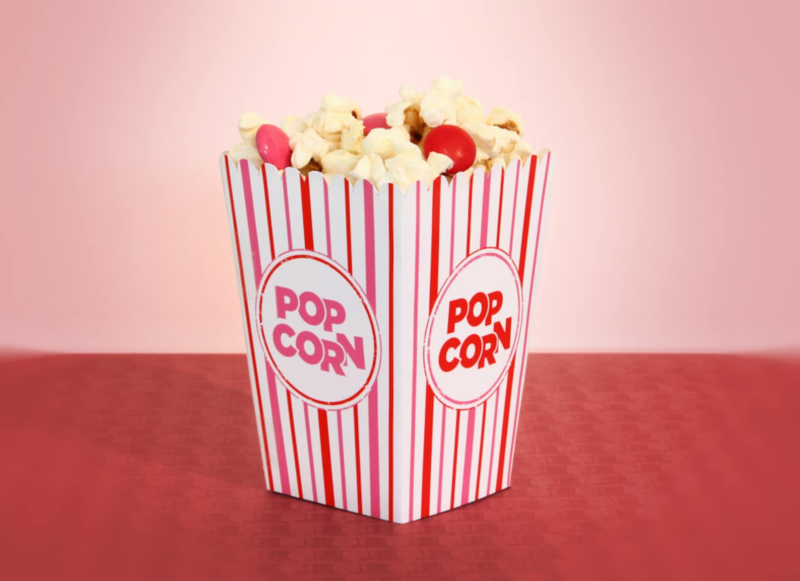 Valentine s Popcorn Box Pink White Red Mini Gift Or Etsy