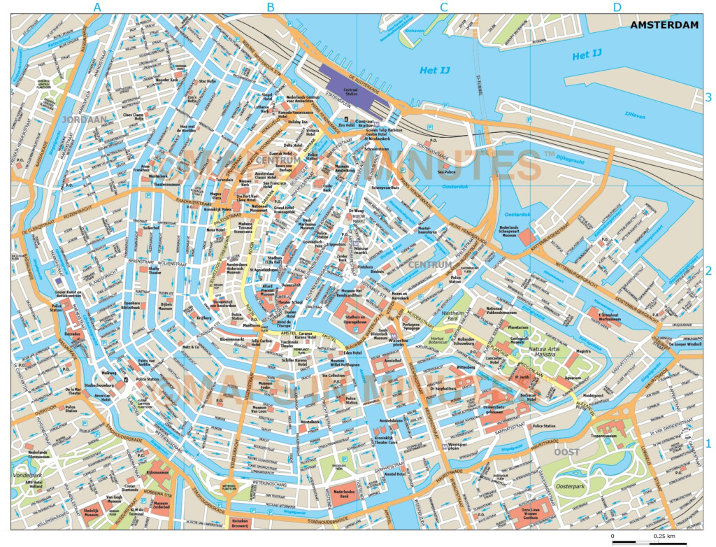 Vector Amsterdam City Map In Illustrator And PDF Digital Formats