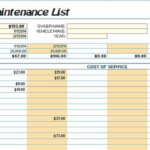 Vehicle Maintenance Checklist Excel Elegant Car Maintenance List