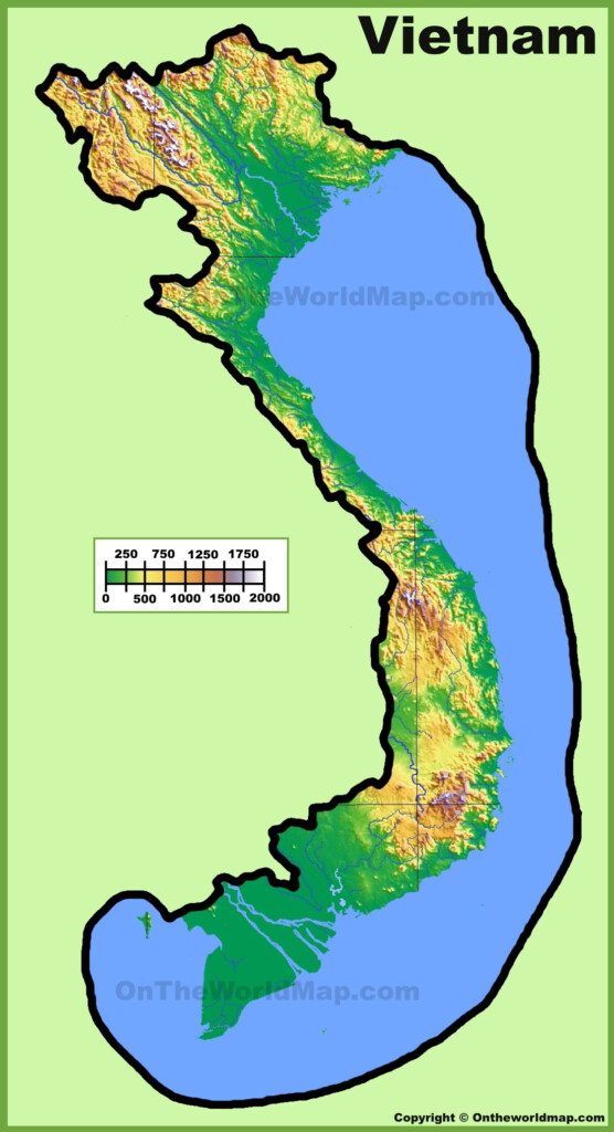 Vietnam Physical Map