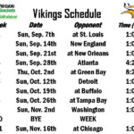 Vikings Schedule Minnesota Vikings Schedule