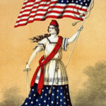 Vintage 4th Of July Clip Art Lady Liberty With Flag The Graphics Fairy