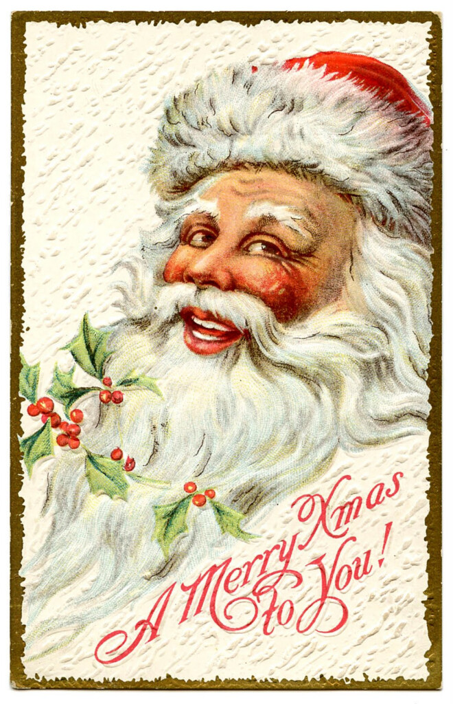 Vintage Christmas Clip Art Jolly Santa The Graphics Fairy