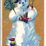 Vintage Clip Art Darling Snowman Postcard Finland The Graphics Fairy