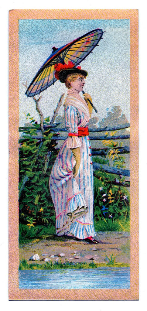 Vintage Clip Art Victorian Lady With Parasol The Graphics Fairy
