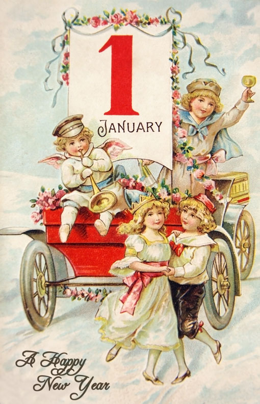 Vintage Early 1900 s Happy New Year Postcard Vintage Fangirl