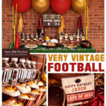 Vintage Football Themed Party Spaceships And Laser Beams