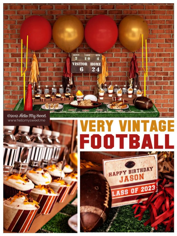 Vintage Football Themed Party Spaceships And Laser Beams