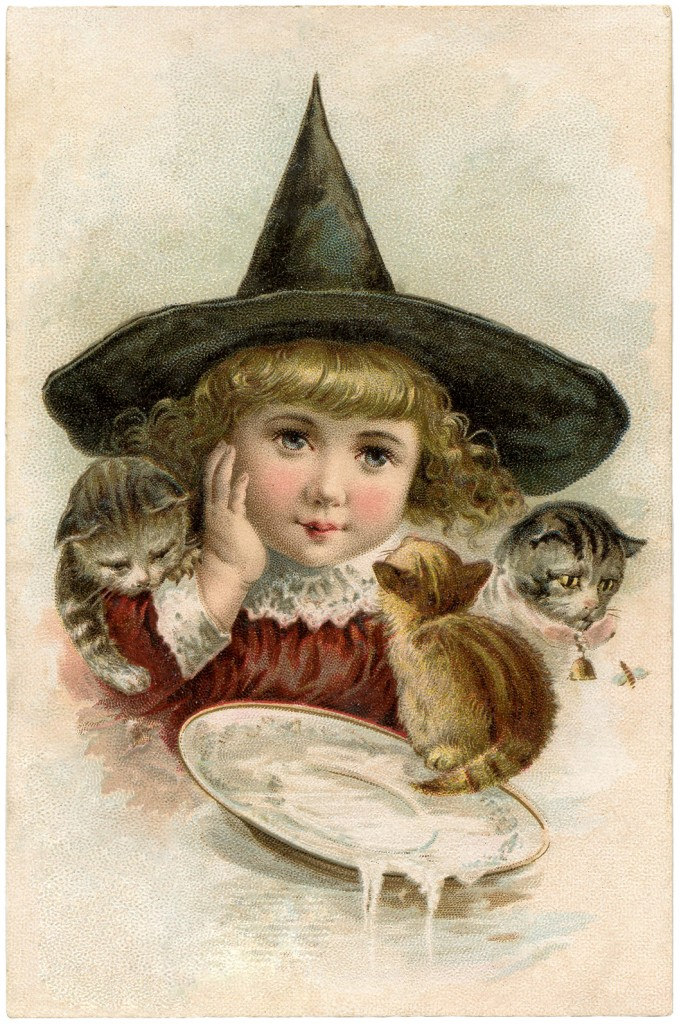 Vintage Halloween Clip Art Precious Little Witch The Graphics Fairy