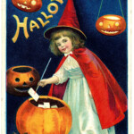Vintage Halloween Clip Art Sweet Little Witch Girl The Graphics Fairy