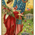 Vintage Memorial Day Image Lady Liberty Postcard The Graphics Fairy