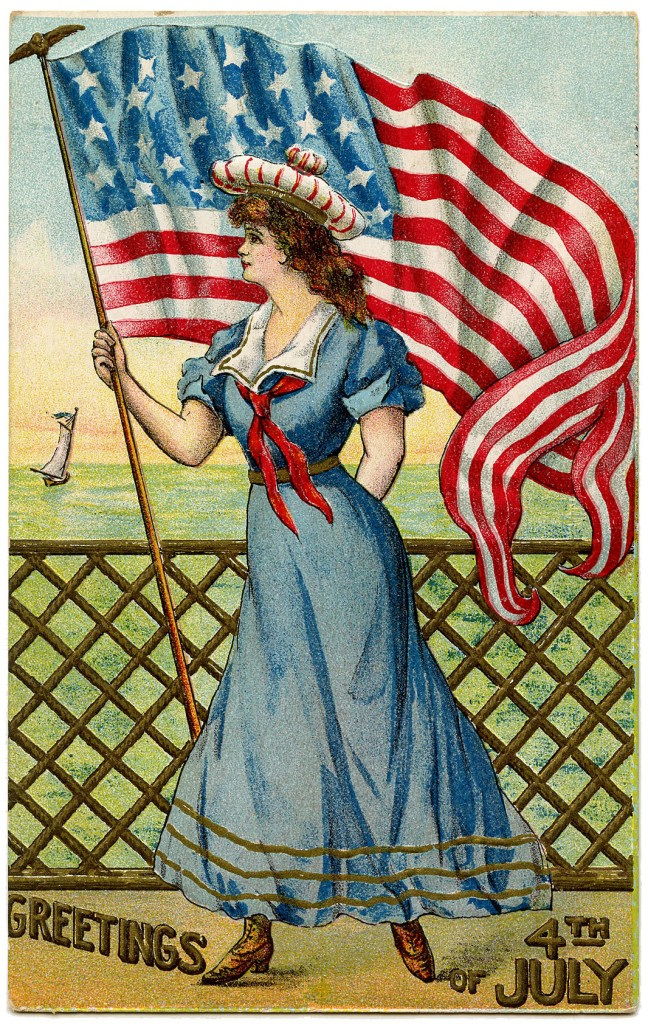 Vintage Patriotic Image 4th Of July Sailor Girl The Graphics Fairy