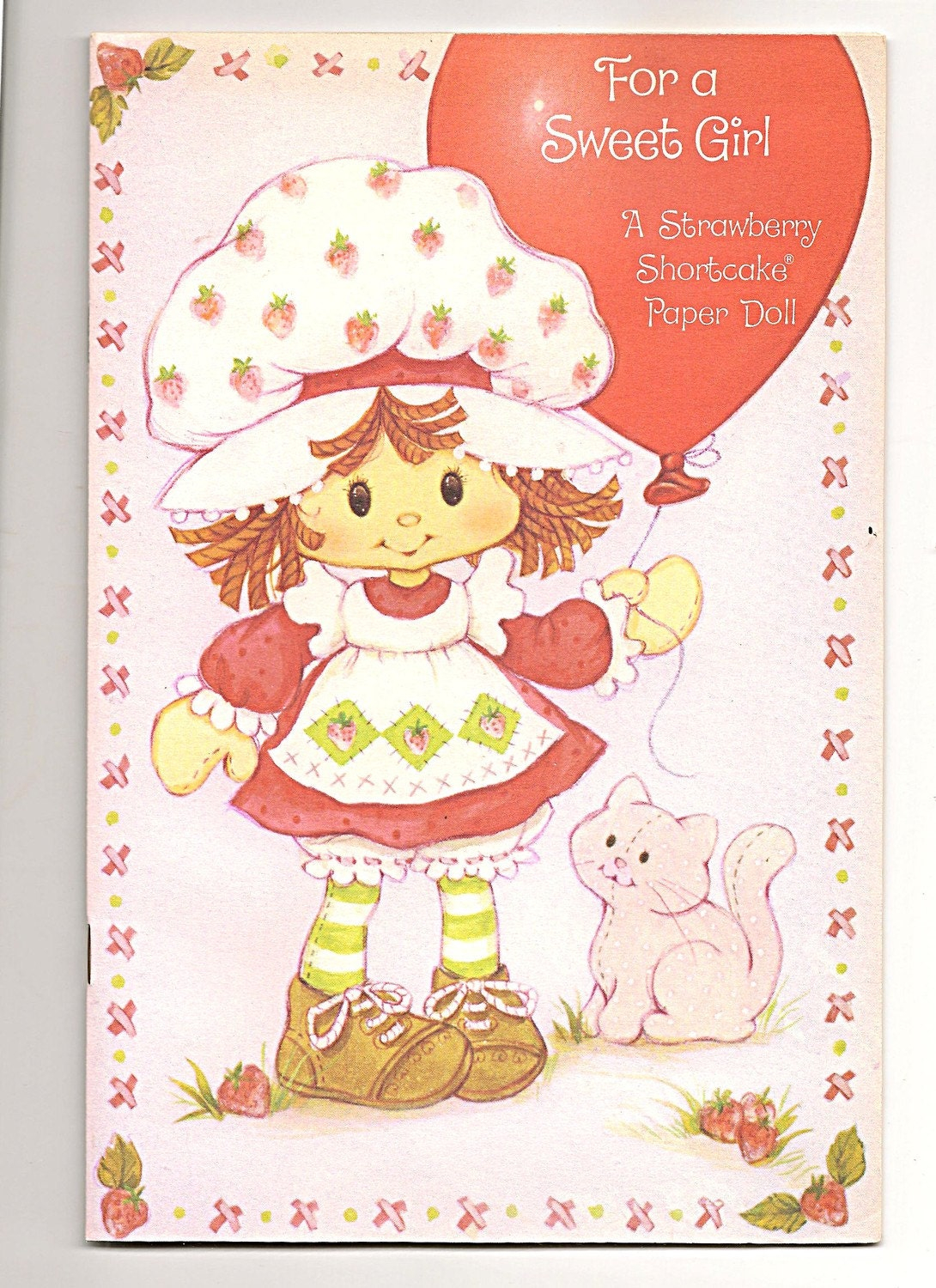 Vintage Strawberry Shortcake Birthday Paper Doll Card By Vintage4U