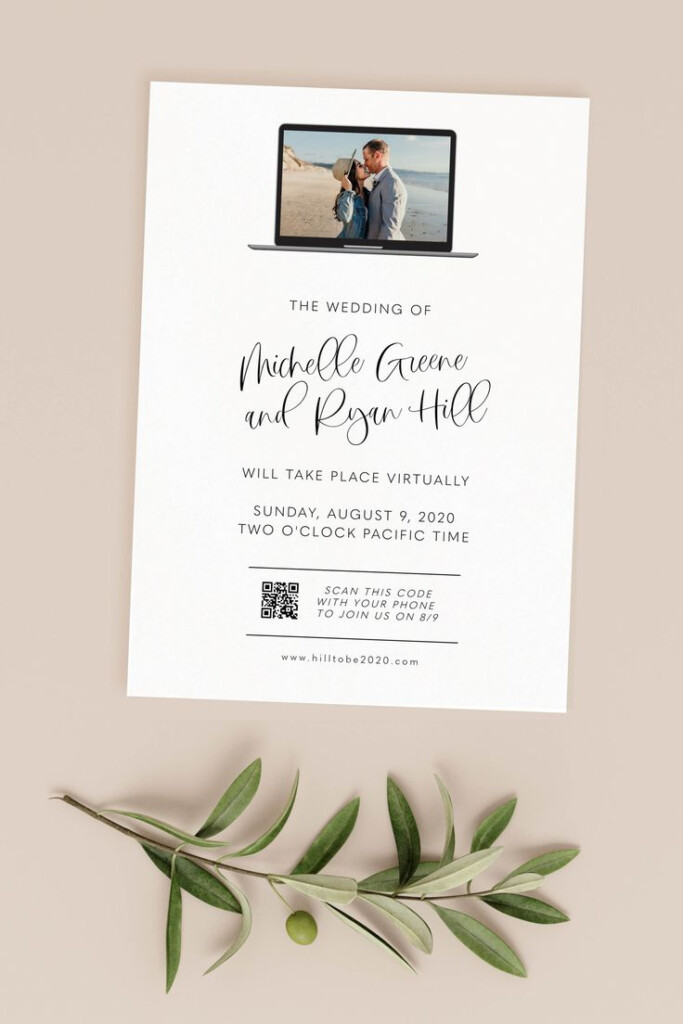 Virtual Wedding Invitation Template Printable Virtual Invite Etsy In 