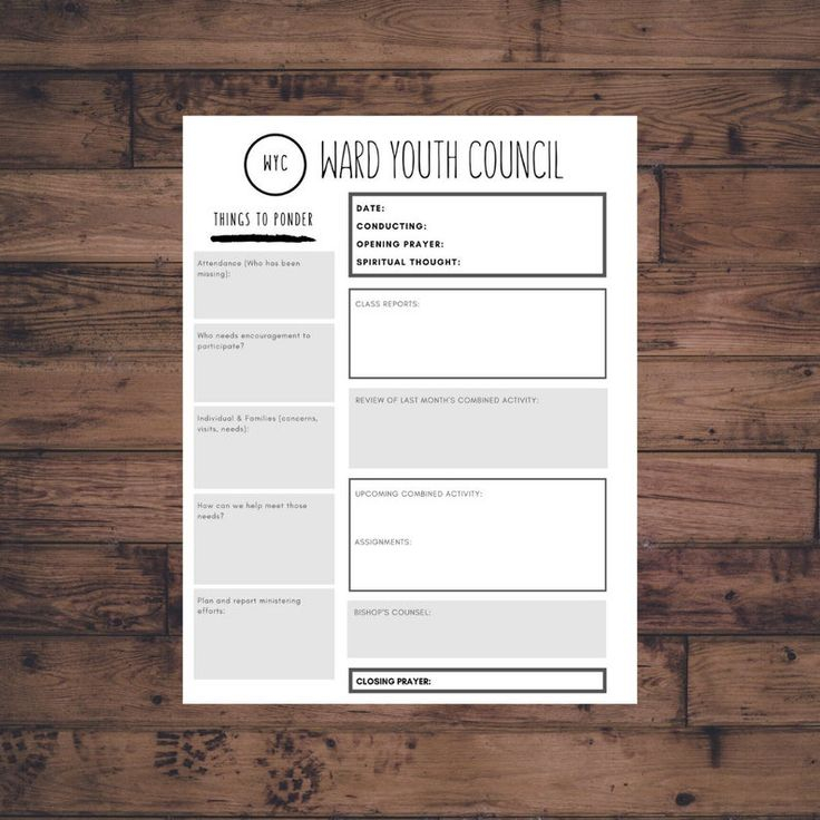 Ward Youth Council LDS Ward Youth Council Ward Youth Council Etsy 