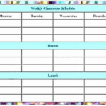 Weekly Class Schedule Template Inspirational Printable Weekly Class