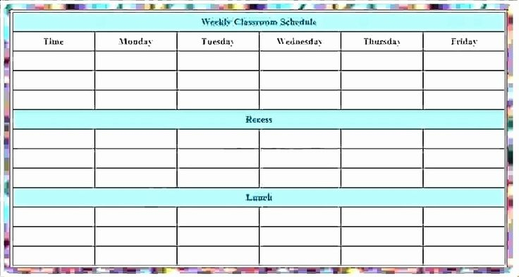 Weekly Class Schedule Template Inspirational Printable Weekly Class 