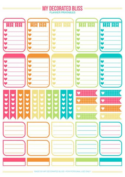 Weekly Planner Printables Free For Your Happy Planner 