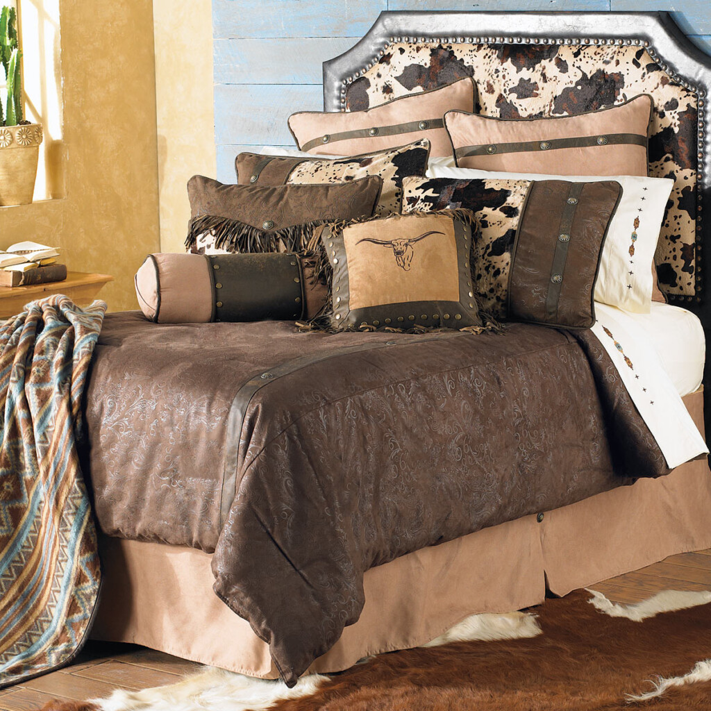 Western Bedding Queen Size Caldwell Cowhide Bed Set Lone Star Western 