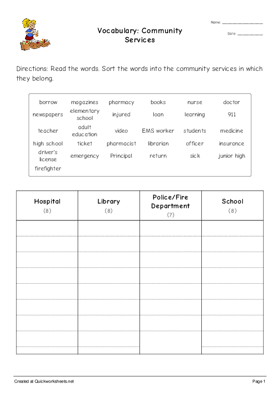 What Is Community Service Worksheets 99Worksheets