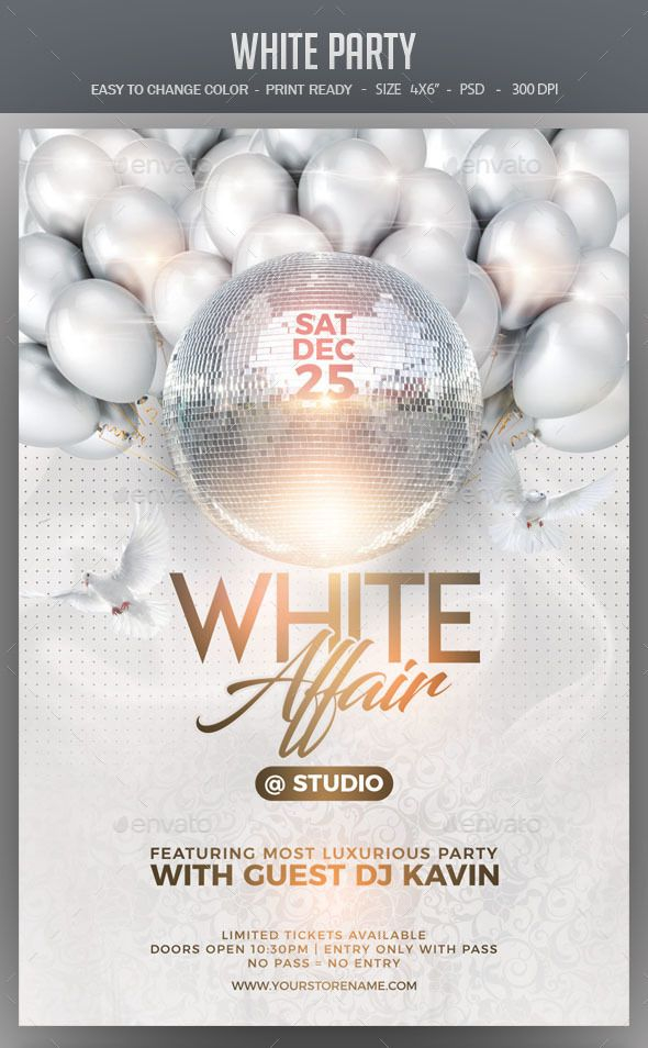 White Party All White Party Party Flyer White Party