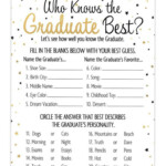 Who Knows Grad Best Graduation Party Game Cards graduation grad