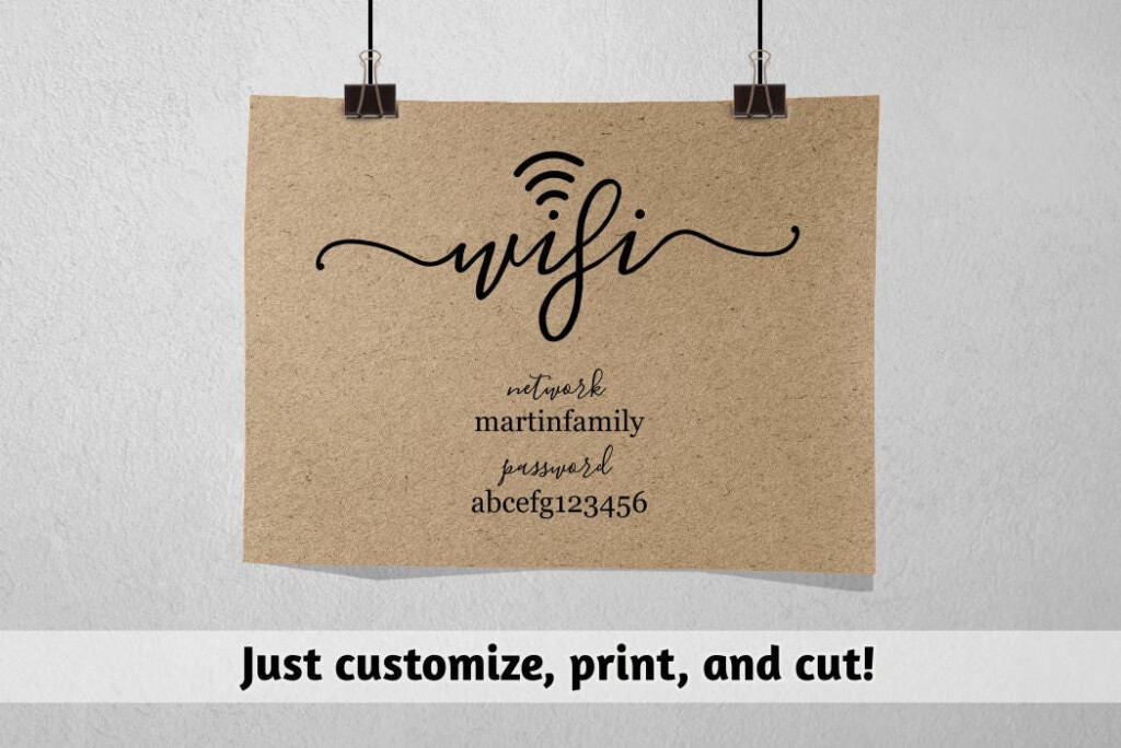 Wifi Password Printable Template Wifi Password Sign Print PDF 