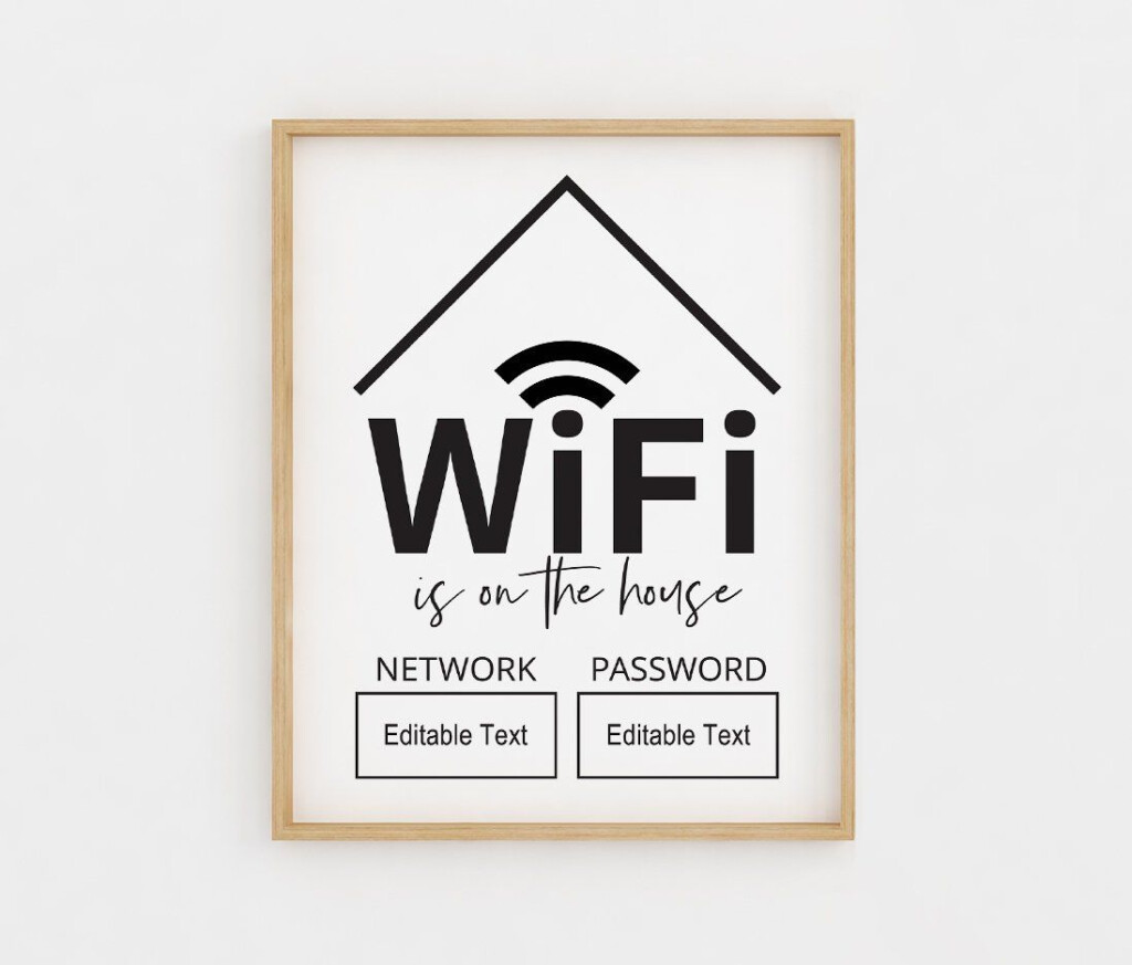 Wifi Password Sign Editable Wifi Sign Template Wifi Password Etsy 