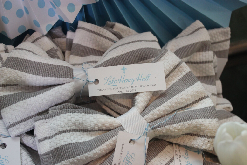 William Sonoma Dish Towels Make Perfect Bow Tie Baptism Favors 