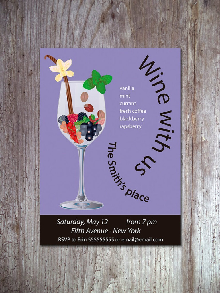 Wine Invitation Printable Wine Party Invites Meal Etsy