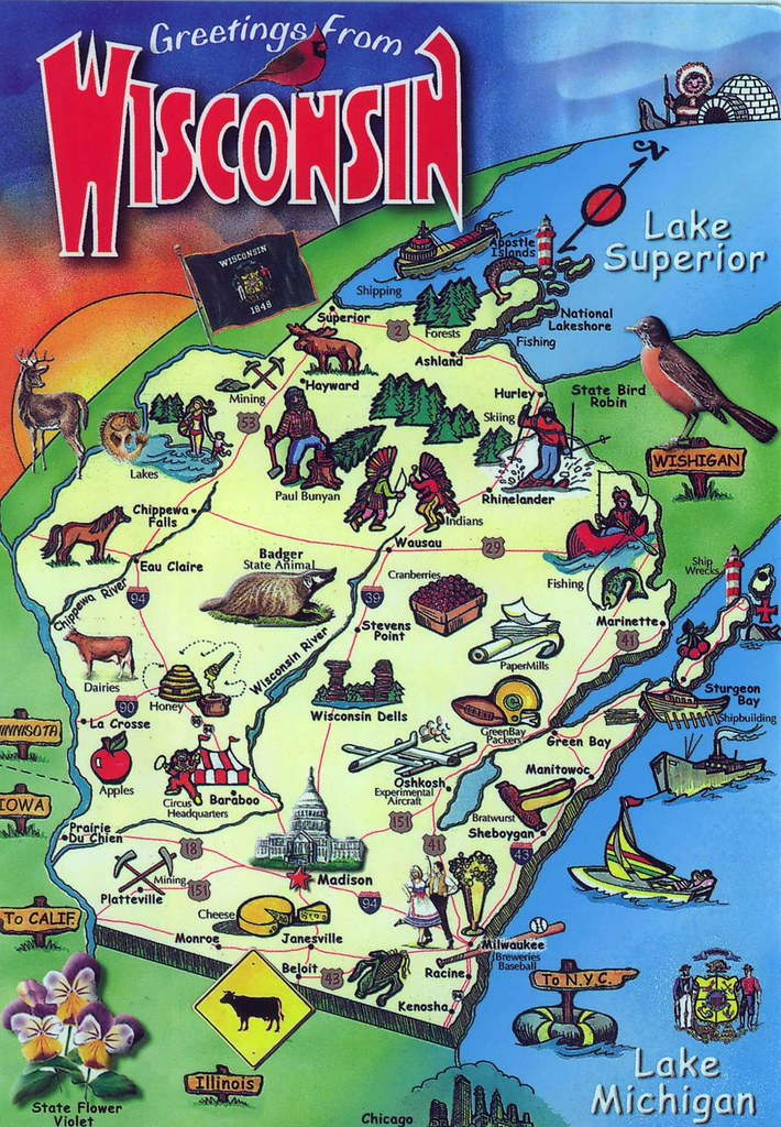 Wisconsin Map The Farms Of Wisconsin Produce Abundant Appl Flickr