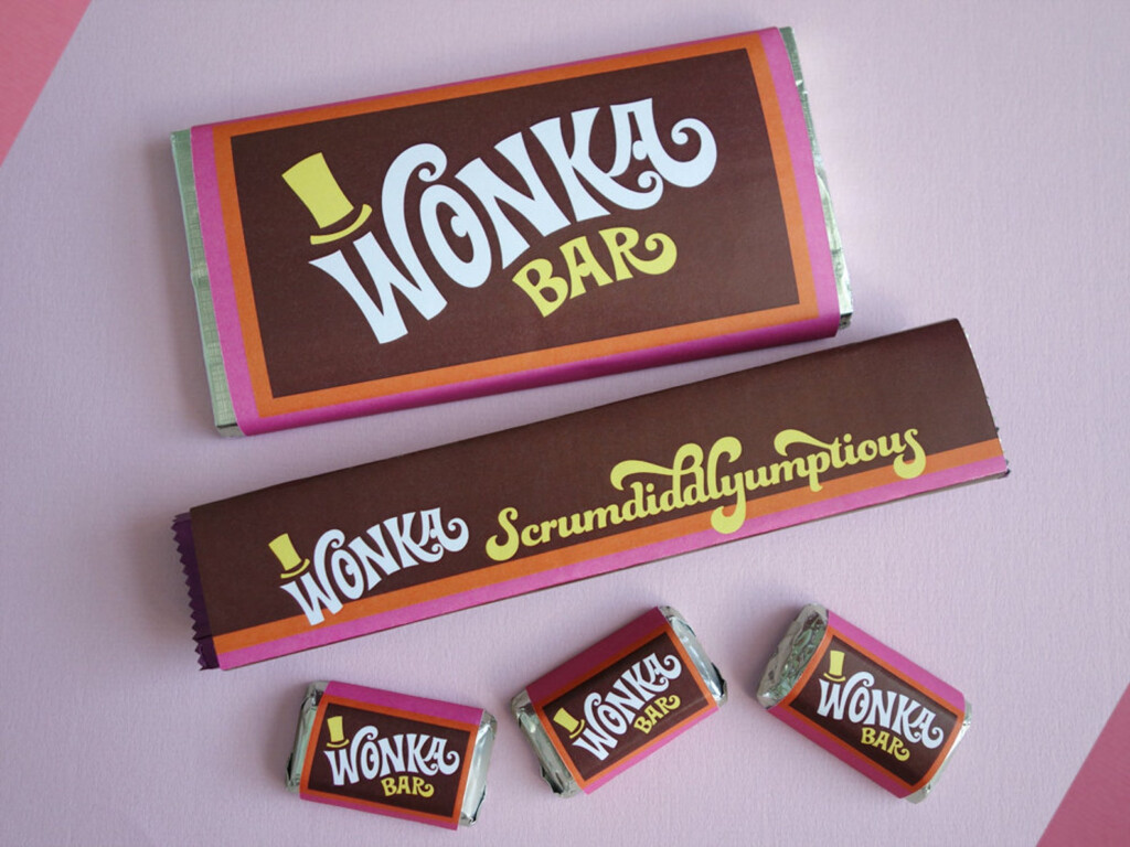 Wonka Bar Fudgemallow Scrumdiddlyumptious Labels Wonka Bar Etsy UK