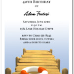 Wood Boat Dock Party Invitations Swimming Invitations