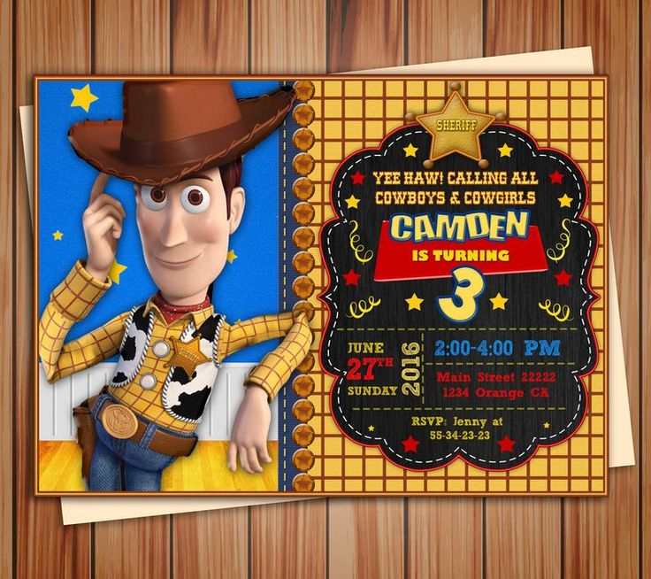 Woody Toy Story EDITABLE And Or PERSONALIZED Printable Invitation 