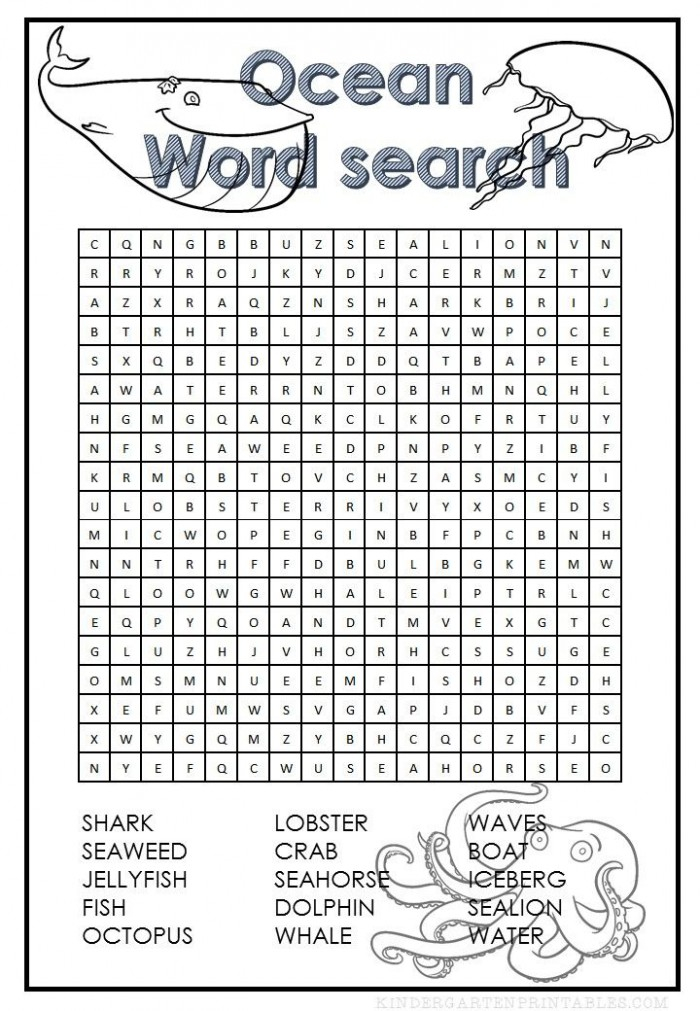 Word Search For Kids Under The Sea Worksheets 99Worksheets