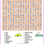 Word Search Transport Hard Version PDF Kids Word Search Word