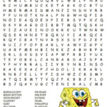 WordSearch Spongebob Time Word Puzzles For Kids Activity Sheets