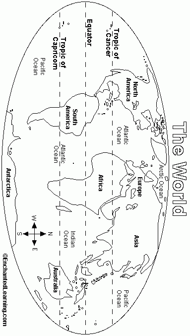 World Map Printout EnchantedLearning