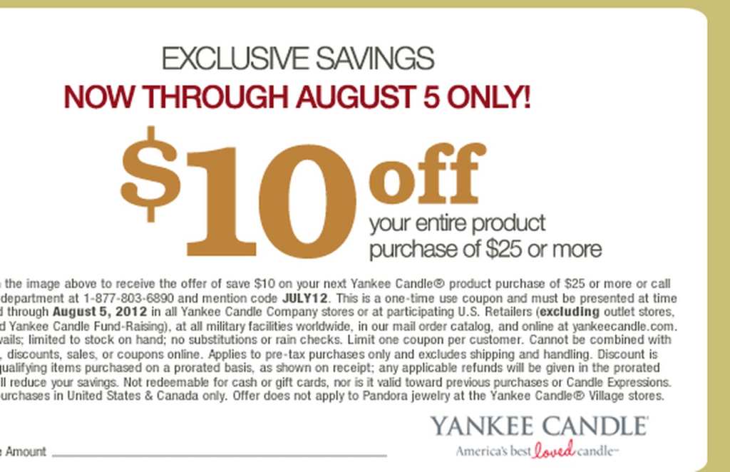 Yankee Candle 10 Off 25 Printable Coupon Good Through Aug 5 Al