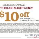 Yankee Candle 10 Off 25 Printable Coupon Good Through Aug 5 Al