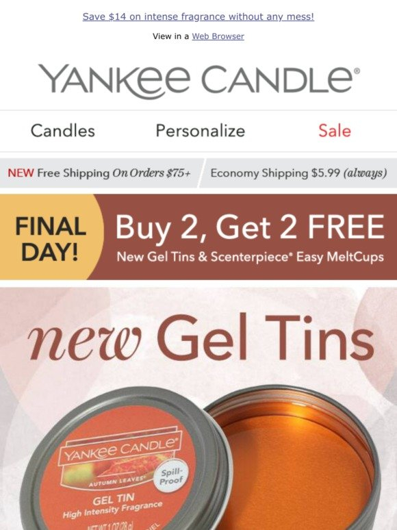 Yankee Candle Company Try Our NEW Gel Tins 4 For The Price Of 2 