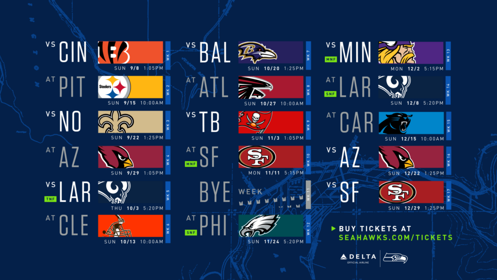 Your Seahawks 2019 2020 Schedule Seahawks